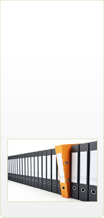 orange file in row of black files
